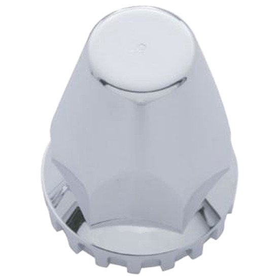 1-1/2 X 2-3/4 Inch Chrome Original Push On Budd Nut Cover W/ Serrated Flange