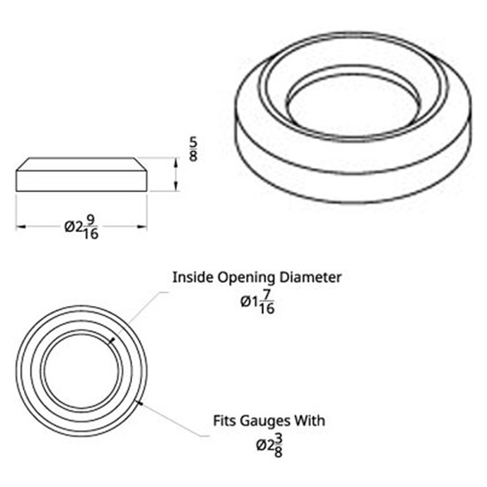 2 3/8 Inch Gauge Bezel For Peterbilt 2006 & Newer