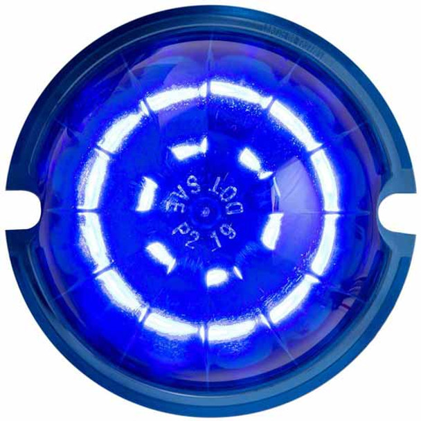 3 7/16 Inch 18 Diode Watermelon Surface Mount Light With SS Bezel - Blue LED / Blue Lens 3 7/16 Inch 18 Diode Watermelon Surface Mount Light With SS Bezel - Blue LED / Blue Lens