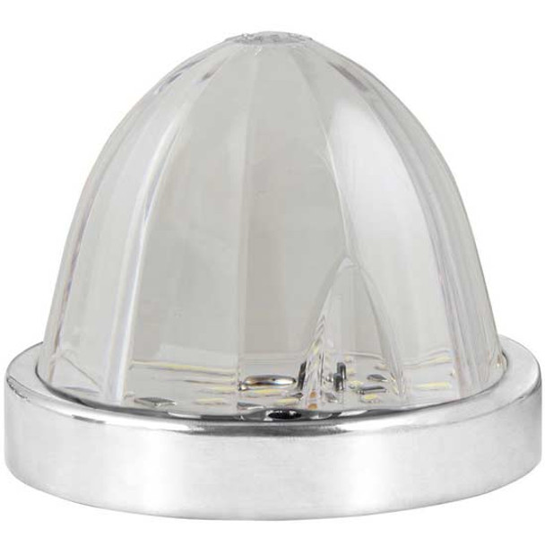 3 7/16 Inch 18 Diode Watermelon Surface Mount Light With SS Bezel -  Blue LED Clear Lens