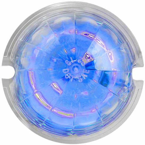 3 7/16 Inch 18 Diode Watermelon Surface Mount Light With SS Bezel -  Blue LED Clear Lens 3 7/16 Inch 18 Diode Watermelon Surface Mount Light With SS Bezel -  Blue LED Clear Lens
