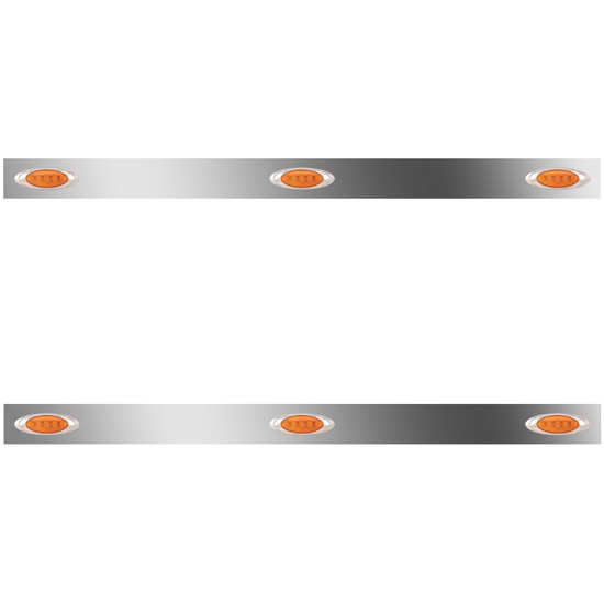 3 X 48 Inch Sleeper Panels W/ 6 P1 Amber/Amber LED Light For Peterbilt 357, 365, 367, 378, 379, 384, 385, 386, 388, 389 W/ 48/58 Inch Unibilt Sleepers No Extenders
