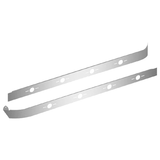 3.5 Inch Stainless Steel Sleeper Panels W/ 4 M1 Light Holes For Freightliner Classic 120 With 70 Inch Sleeper & Dual Exhaust