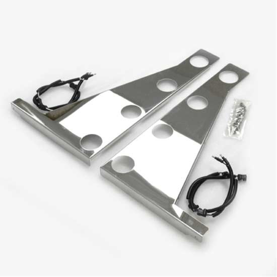 Stainless Steel Sleeper Extension Panels W/ 8 - 2 Inch Light Holes For Peterbilt 365, 367, 377, 378, 379, 384, 385, 386, 388, 389 Sleeper