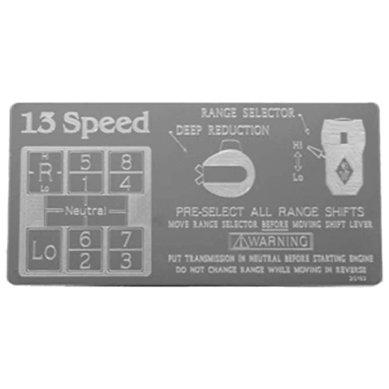 SS 13 Double Overdrive Shift Dash Pattern Plate