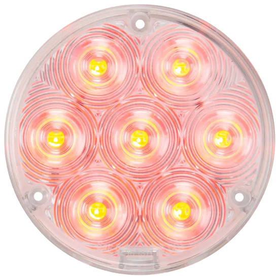 4 1/8 Inch Fleet Stop Turn Tail Light W/ 1157 Plug - Red LED / Clear Lens