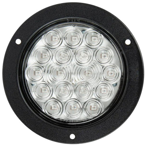 4 Inch Fleet Stop Turn Tail Light Flange Mount 3 Pin - Red LED / Clear Lens