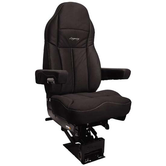 Legacy Silver Black Tuff Cloth High Back Standard Base Seat With