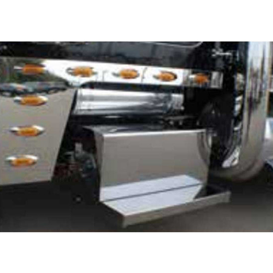 304 Stainless Steel OE Style Tool Box With Rounded Corners & Lock For Peterbilt 378, 379