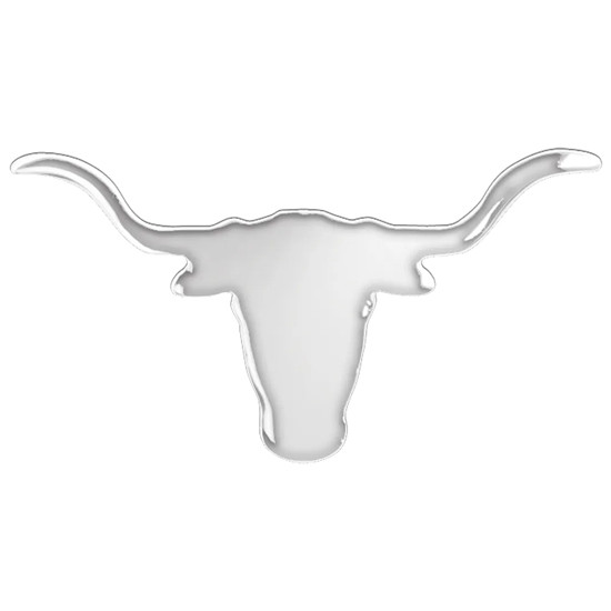 2 1/2 Inch Chrome Mini Longhorn Skull Emblem