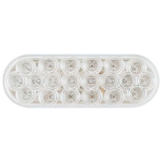 6.5 Inch 20 Diode Oval Fleet Back Up Light -  White LED / Clear Lens