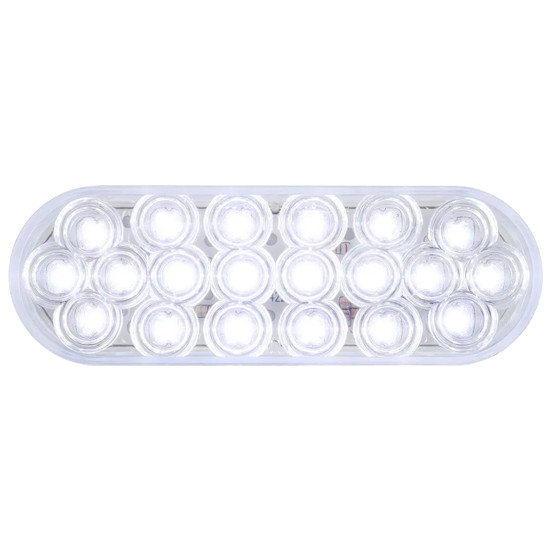 6.5 Inch 20 Diode Oval Fleet Back Up Light -  White LED / Clear Lens