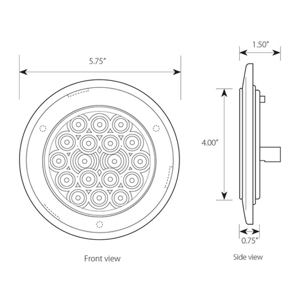 4 Inch Fleet Flange Mount Park Turn Clearance Light W/ Chrome Twist-On Bezel - Amber LED / Clear Lens 4 Inch Fleet Flange Mount Park Turn Clearance Light W/ Chrome Twist-On Bezel - Amber LED / Clear Lens