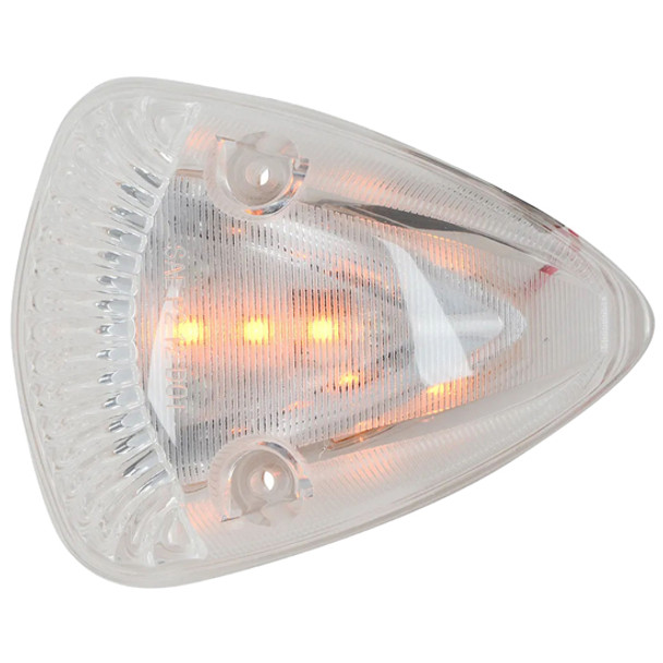 Triangle Marker Clearance Cab Light - Amber LED / Clear Lens For Pickup, SUV, RV, Bus