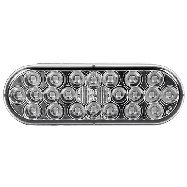 6.5 Inch Oval Pearl Stop Turn Tail Light - Red LED / Smoked Lens