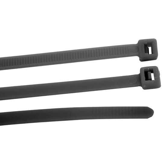 12 Inch Black Nylon Cable Zip Ties - 15 Pack