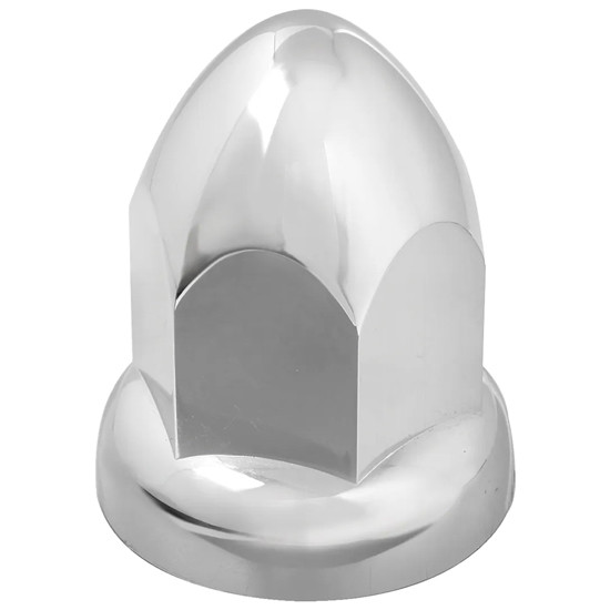 33MM X 2 3/8 Inch Chrome Bullet Push On Lug Nut Cover W/ Flange