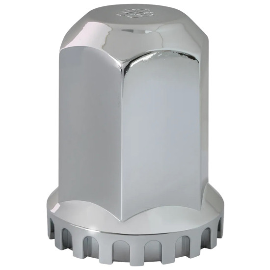 33MM X 2 3/4 Inch Chrome Flat Top Hex Lug Nut Cover With Flange