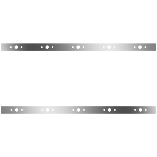 3 1/2 Inch Stainless Steel Sleeper Panels W/ Six M1 Light Cutouts For Peterbilt 72 Inch Sleepers