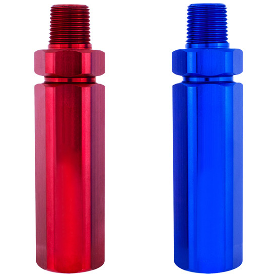 Aluminum Hex Red & Blue Gladhand Extension Grips - Pair