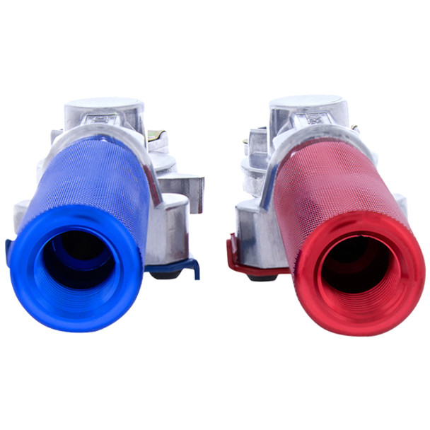 Gladhands With Red & Blue Extension Grips  - Pair