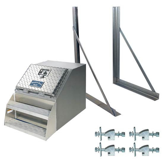 Merritt Aluminum Step Box Kit With Diamond Plate Door- 18 X 23.5 X 28.5 Inch