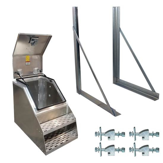 Merritt Aluminum Step Box Kit With Smooth Open Door- 30 X 23.5 X 28.5 Inch