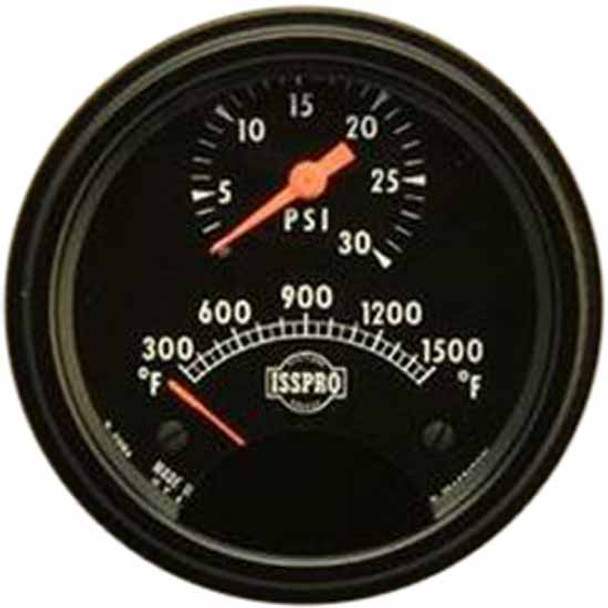 Isspro 3 Inch Black Turbocator Gauge Kit 300-1500F, 0-30 PSI