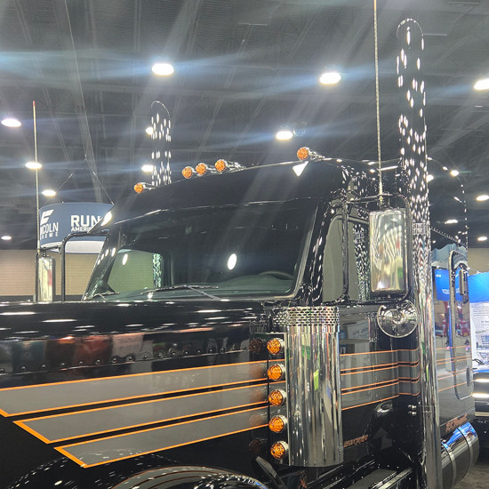 CSM Aluminum Paintable Drop Visor For Peterbilt 589 Stand Up Sleeper