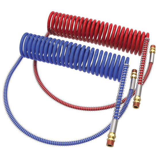 12 Foot Red/Blue Coiled Air Hose Set With 12 Inch Leads