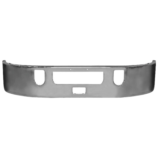 17 Inch Chrome 10 Gauge Bumper With Tow & Center Step Holes