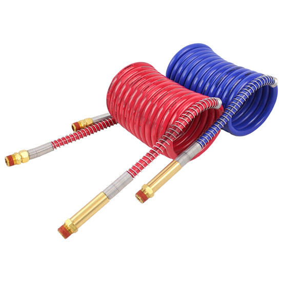 Polar Air Coiled Trailer Air Line Set - Red & Blue