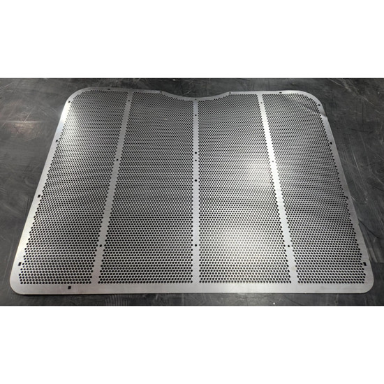 BLEMISHED: Stainless Steel Punched Grille Insert With 1/4 Inch Circles For Peterbilt 386 2006-2015
