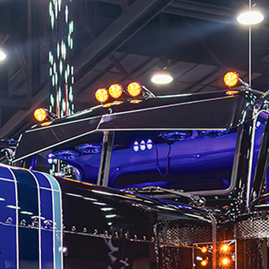 12 Inch Drop 304 SS Heavy Duty Bowtie Visor For Peterbilt 589 Ultracab