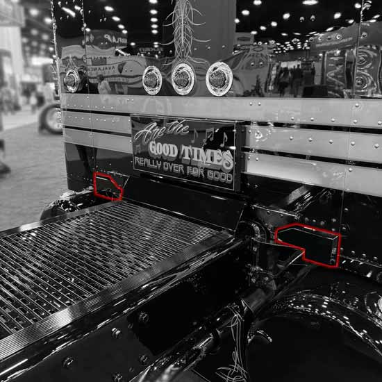 304 Stainless Steel Air Bag Covers  For Peterbilt 589 with 36, 44, 72, 80 Inch Sleeper