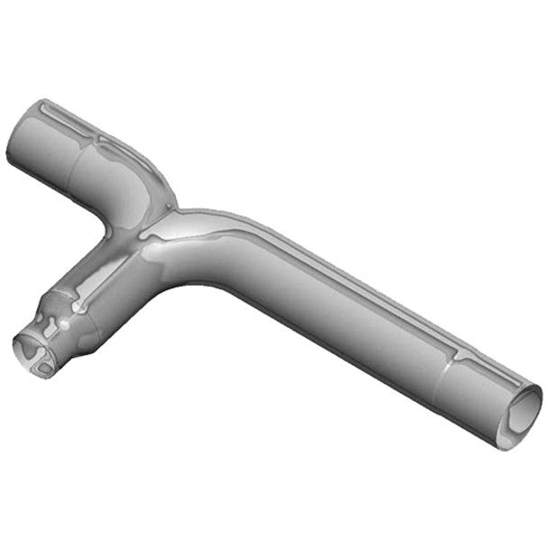 8 to 5 Inch OD Chrome SS Taper Lock Exhaust Tee Pipe For Long Drop Elbow