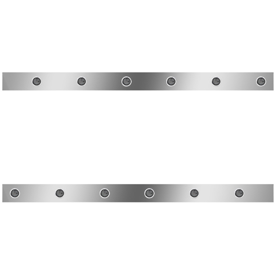 Stainless Steel Cab Panels W/ Rnd 3/4 Inch Lights Amber LED / Smoke Lens For Kenworth T680 2013 - 2021