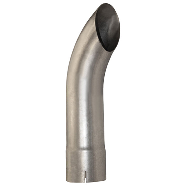 4 ID X 18 Inch Aluminized Curved Exhaust Stack Pipe - Turned Down Tail Spout