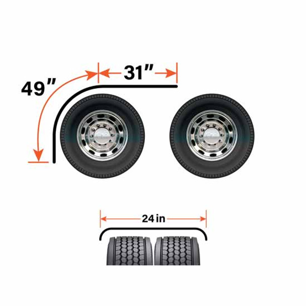 79 Inch Aluminum  Long Drop Half Fenders 79 Inch Aluminum  Long Drop Half Fenders