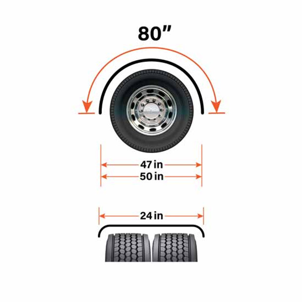 TPHD 24 X 48 Inch Extra Thick Aluminum Full Radius Long Drop Fenders