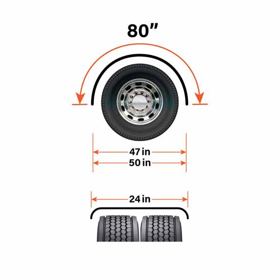 TPHD 24 X 48 Inch Extra Thick Aluminum Full Radius Long Drop Fenders