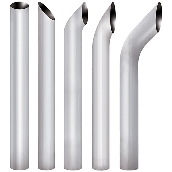 8 Inch OD Chrome Flat Top Exhaust Stacks By Vendetta