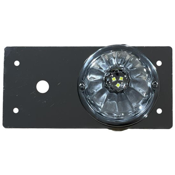 304 SS Dome Light Plate W/ Single Watermelon Style Light Hole & Switch Hole For Eurostyle Map & Dome Light