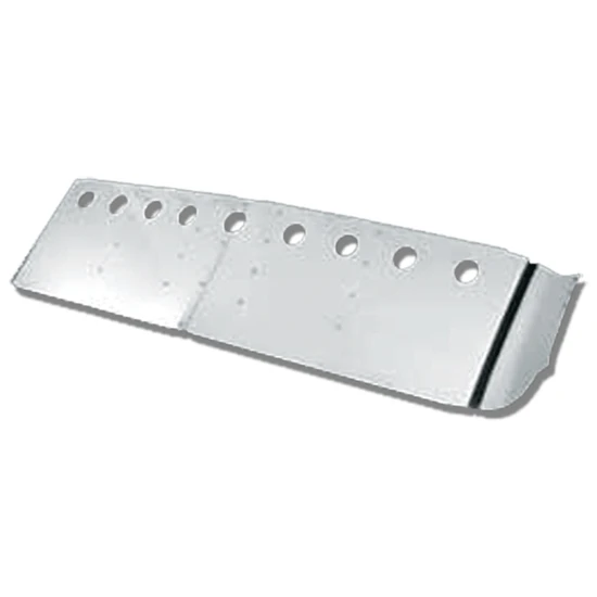 18 Inch Stainless Steel Drop Visor W/ 9 Rnd 2 Inch Light Holes For Freightliner Classic 120, XL 132