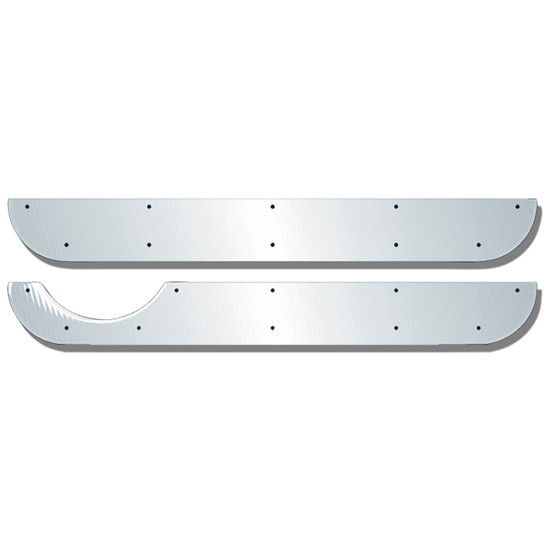 SS Interior Door Kick Panels W/ View Window Cutout For Peterbilt 359 1973 -1987