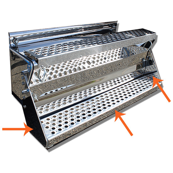 Stainless Steel Battery Box Accent Trim Set - 5 Piece For Kenworth W900L