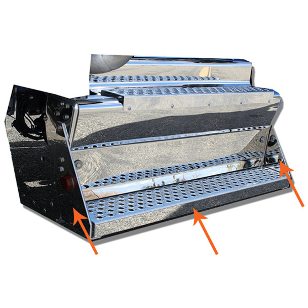 Stainless Steel DPF Box Step Accent Trim Set For Kenworth W900L