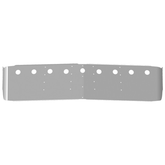 18 Inch 304 SS Drop Visor With Nine 2 Inch Rnd Light Holes For Mid Roof Freightliner Classic 120, XL 132