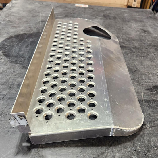 BLEMISHED: Aluminum Fairing Step Upper W/ Fuel Hole Driver Side For Kenworth T600 AeroCab