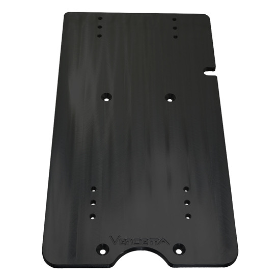 Vendetta Black PC Billet Seat Base Adapter - Drilled For Air Fitting For Kenworth